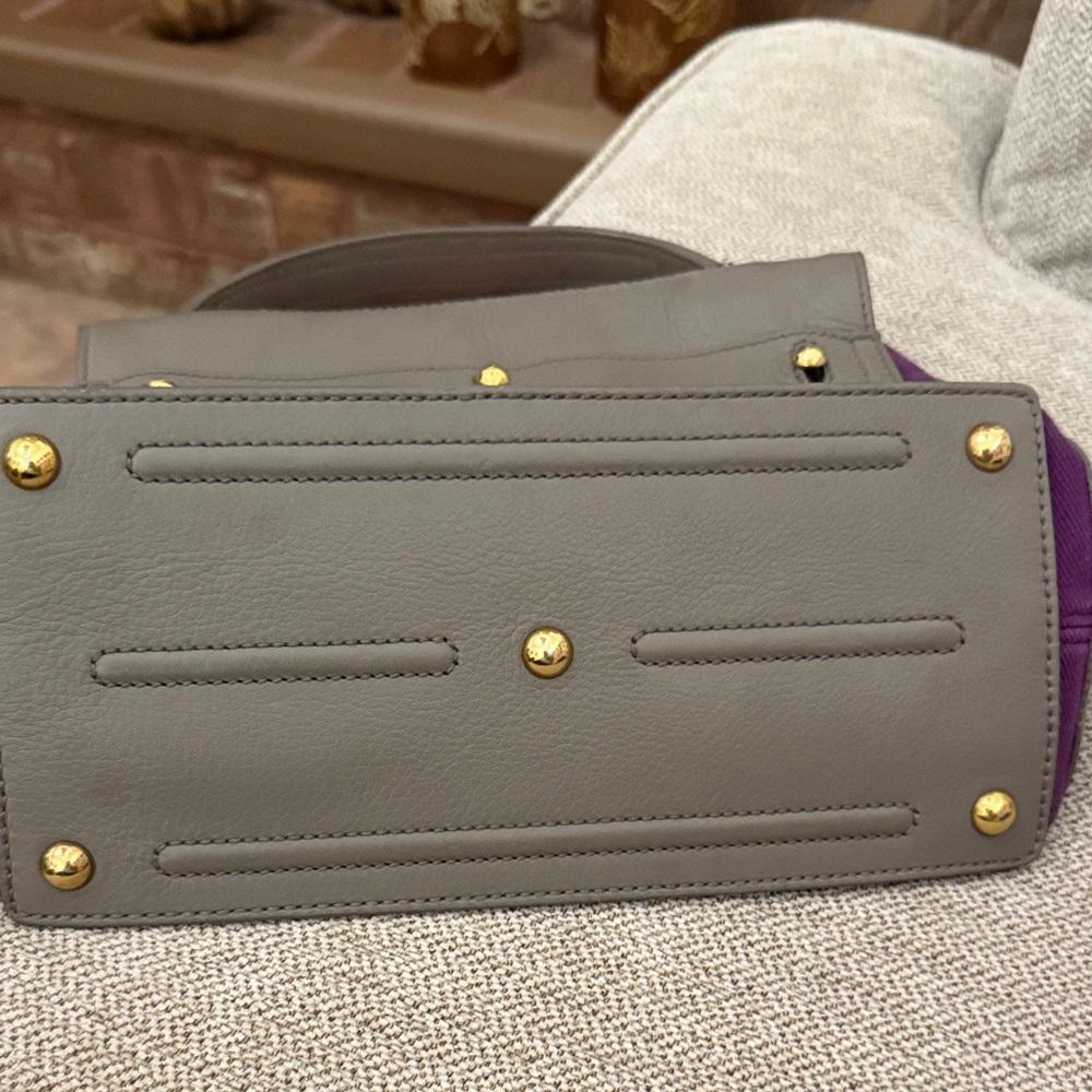 YSL Muse Two Top handle bag. Gray and Purple - Picture 3 of 12